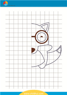 在单元格内对称的绘制图画 - 狼