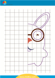 在单元格内对称的绘制图画 - 兔子