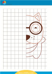 在单元格内对称的绘制图画 - 狗