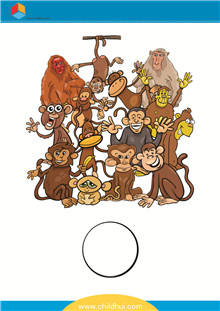 在图画中有多少猴子