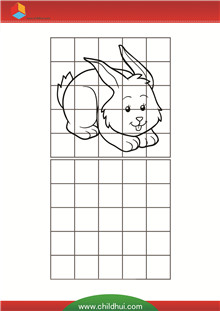 按照示范在单元格内绘制兔子
