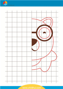 在单元格内对称的绘制图画 - 熊
