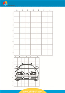 在单元格内绘制交通工具 - 警车