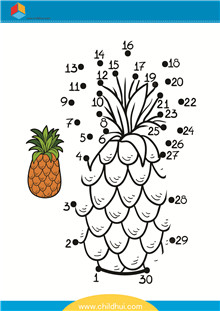 按照顺序连接与数字对应的圆点 - 菠萝