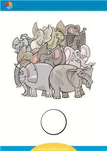 在图画中有多少头大象