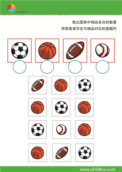 统计物品的数量并填写数字