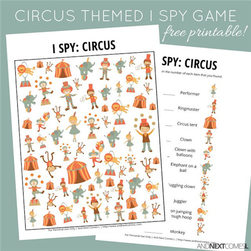 I Spy - Circus Themed