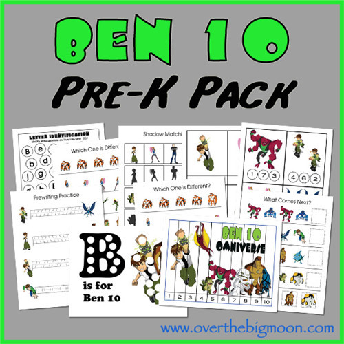 适合二至五岁孩子使用的学前练习图集 - Ben 10