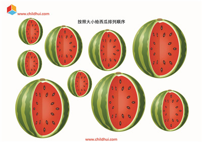 给西瓜按照大中小排列顺序