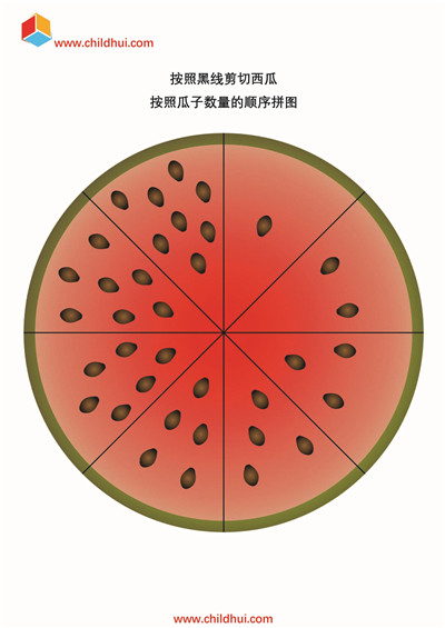 按照瓜子数量的顺序拼图