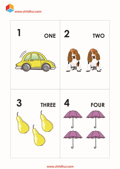 英语认知卡 - 数字