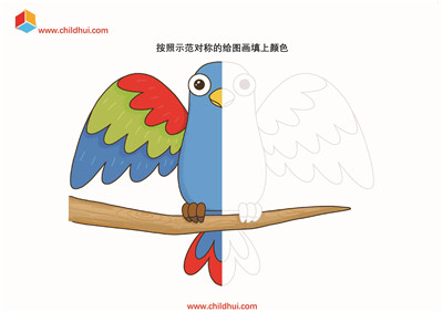 按照图画的轮廓绘制并填色