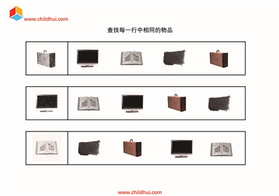 查找每一行中与示范相同的物品