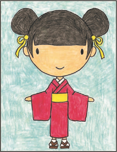 按照步骤学习绘画 - 日本女孩