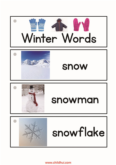 英语单词卡 - 冬季