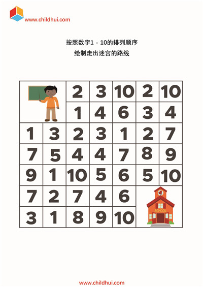 数字迷宫 1-10