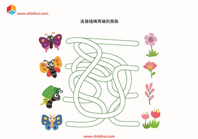 连接线绳两端的图画