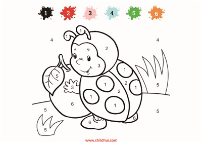 给图画填上与数字对应的颜色
