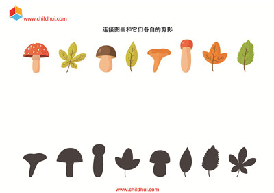 连接图画和它们各自的剪影