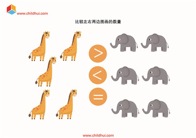 比较左右两边图画的数量