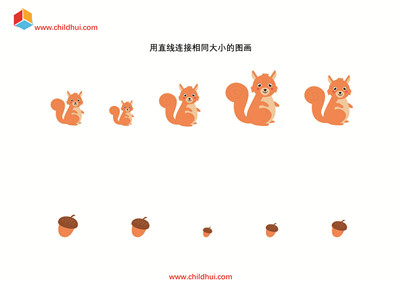 用直线连接相同大小的图画