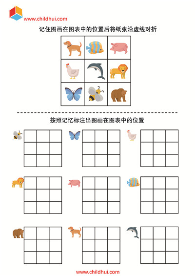 按照记忆标注出图画在图表中的位置
