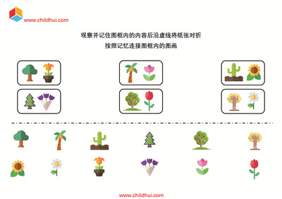 按照记忆连接图框内的图画