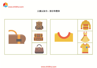 儿童认知卡：部分和整体