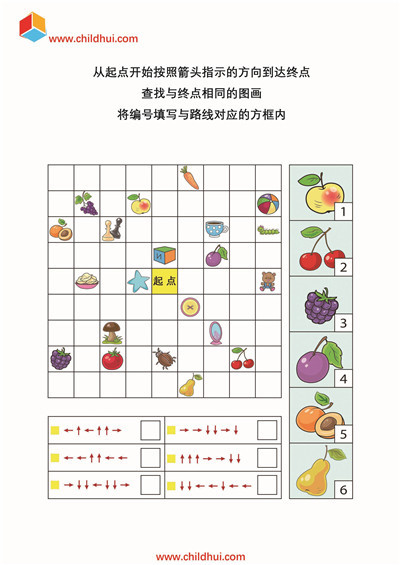 按照箭头指示的方向到达终点