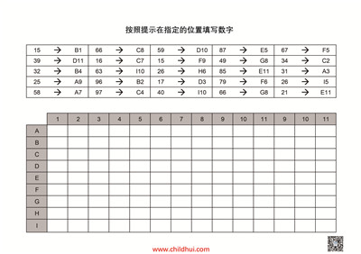视觉感知系列练习 - 按照提示在指定的位置填写数字