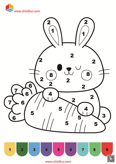给图画填上与数字对应的颜色