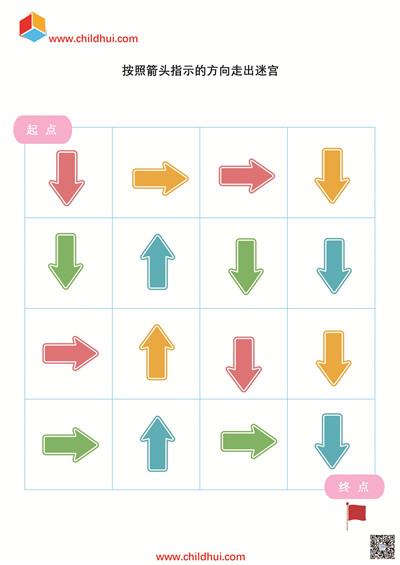按照箭头指示的方向走出迷宫1
