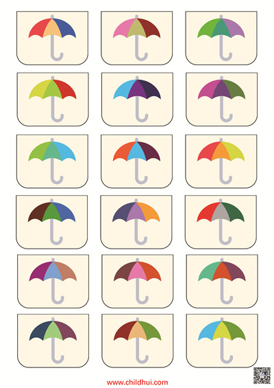 按照颜色匹配雨滴和雨伞