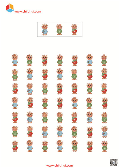 查找并标注出与图框中相同的图画