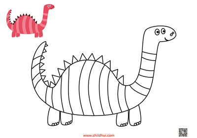 儿童填色画 - 恐龙