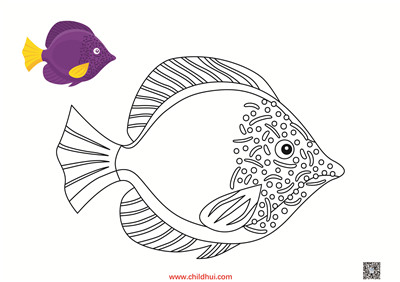 儿童填色画 - 海洋动物