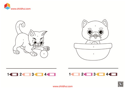 数字填色笔记本 - 小猫