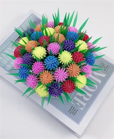 亲子手工 - 用吸管制作小花