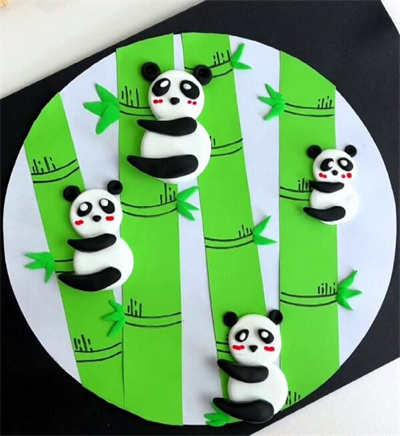 亲子手工 - 儿童创意贴画竹子和熊猫