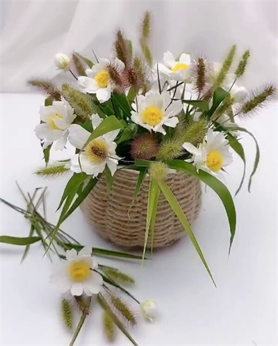 亲子手工 - 绳编花篮