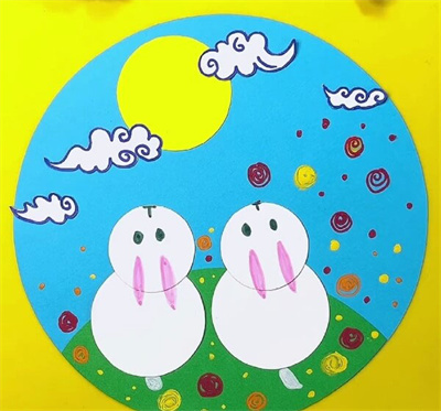 亲子手工 - 可爱的兔子贴画