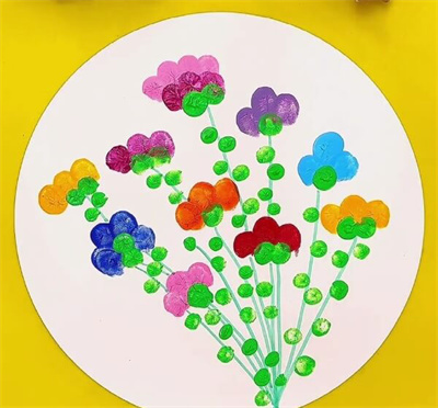 亲子手工 - 花卉指纹画