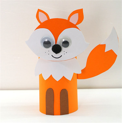 亲子手工 - 用卫生纸芯制作狐狸