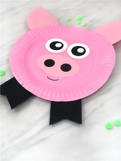 亲子手工 - 用一次性纸盘制作猪