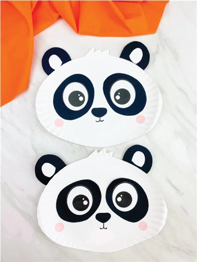 亲子手工 - 用一次性纸盘制作熊猫