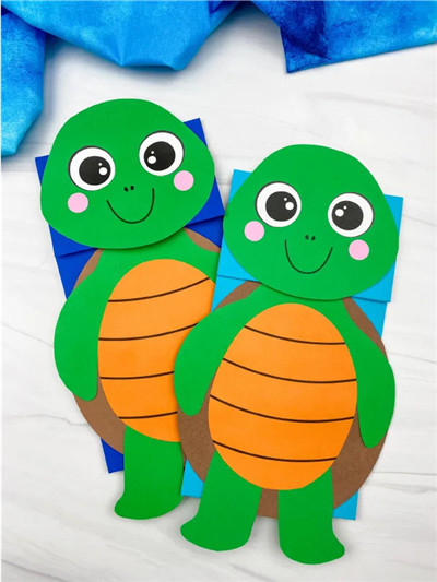 纸袋木偶 - 海龟
