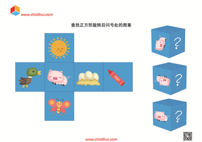 查找正方形旋转后问号处的图案
