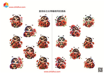 查找标注出两幅相同的图画