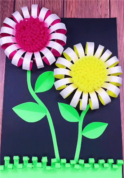 亲子手工 - 用纸杯制作花朵贴画