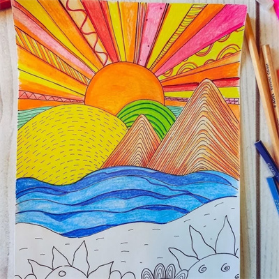 分步绘制风景画
